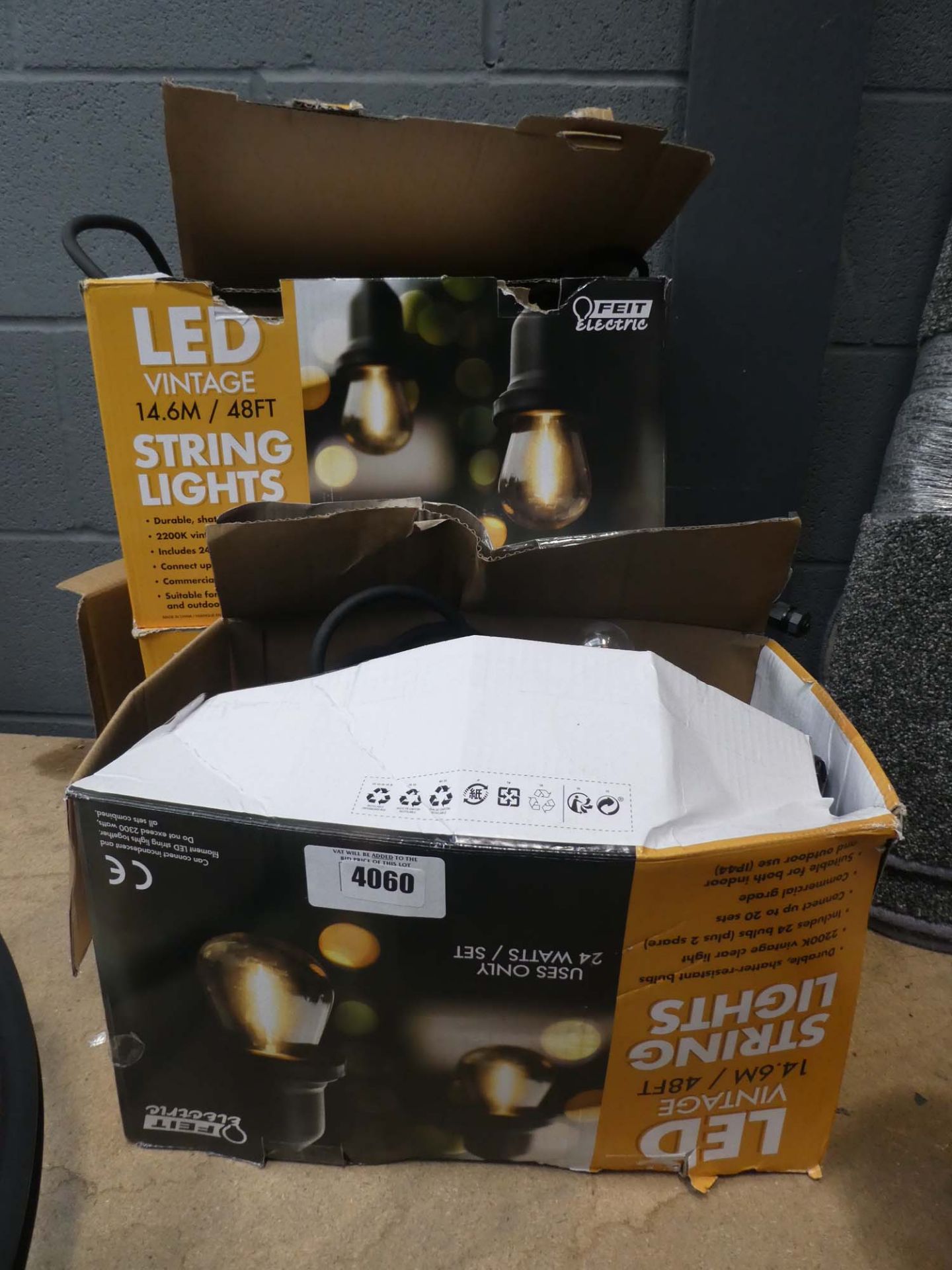 Three boxes of LED string lights