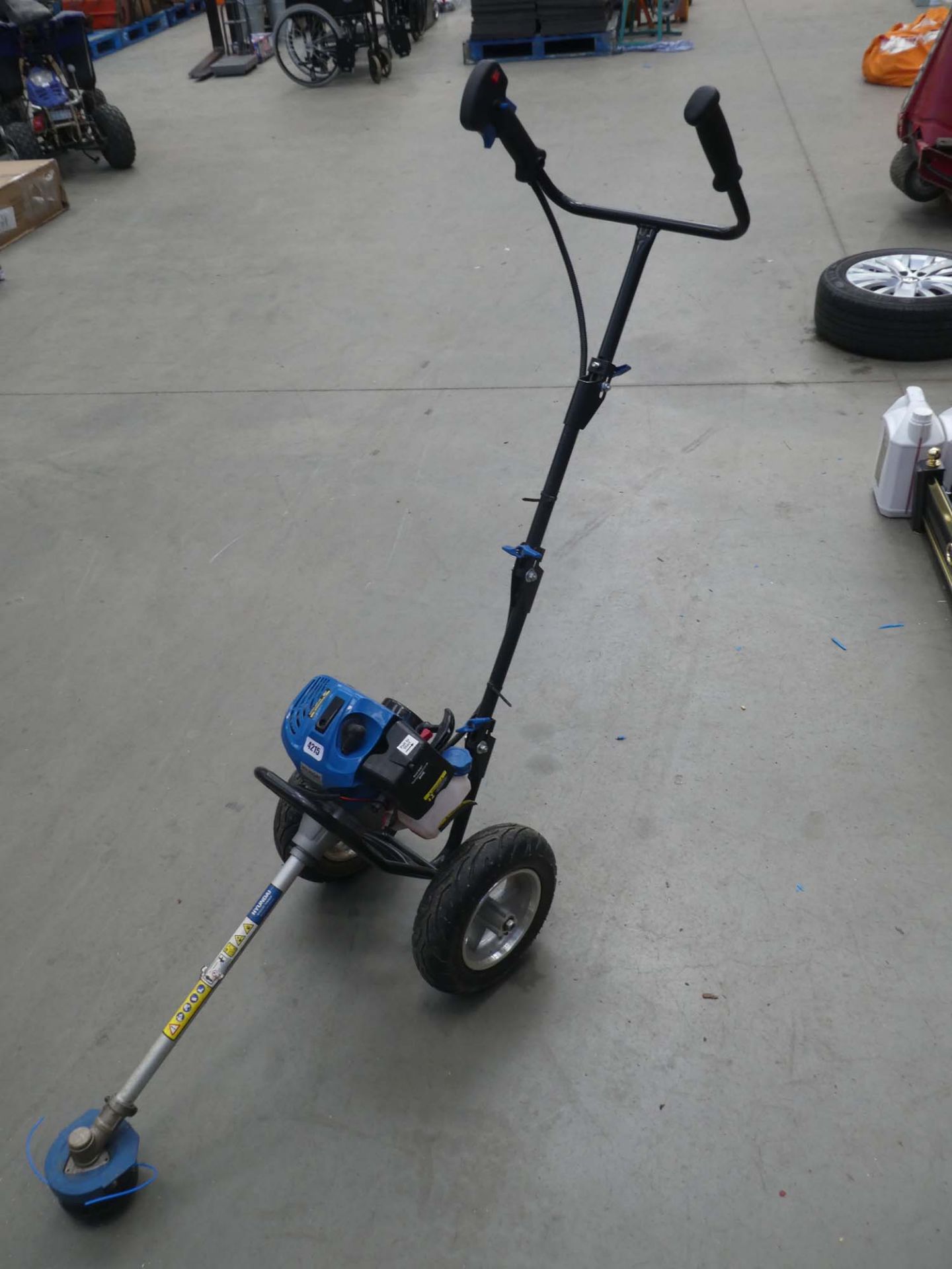 Hyundai petrol powered wheeled strimmer