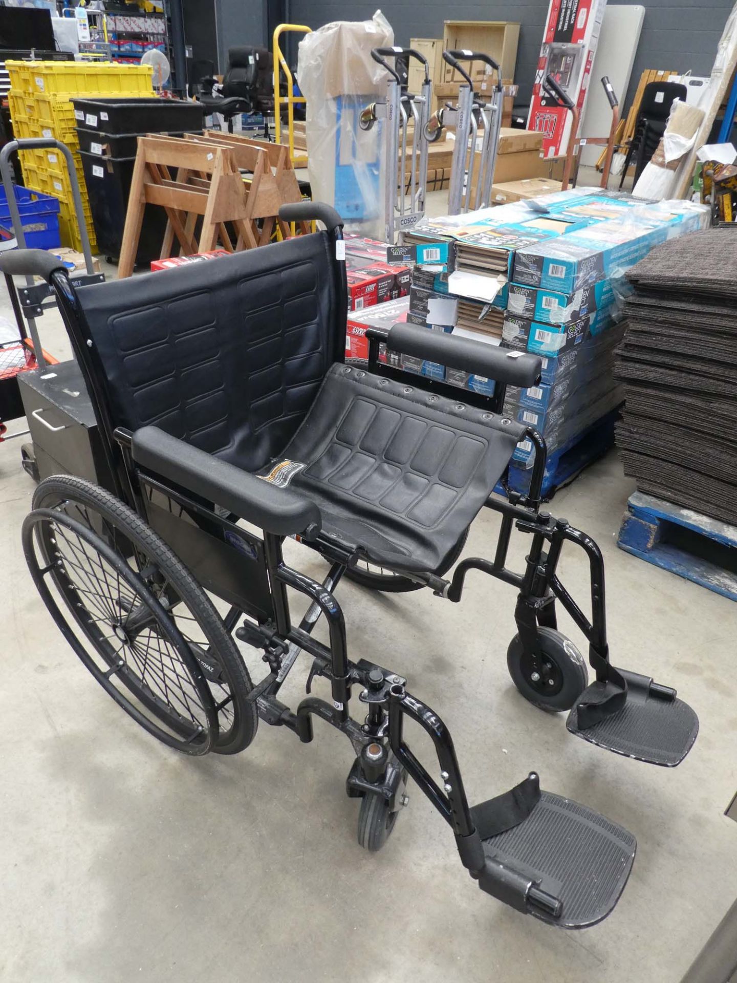 Black folding wheelchair