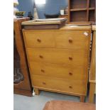 Pine chest of 2 over 3 drawers