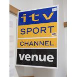 Perspex double sided ITV Sport sign