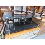 Black glazed 2 tier television stand