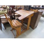 Childs desk with attached chair
