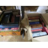 2 boxes containing books incl. Grimms Fairy Tales, Arabian Nights plus Holy Bibles and scientific