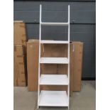 Charles Jacobs white painted five tier display stand (boxed)