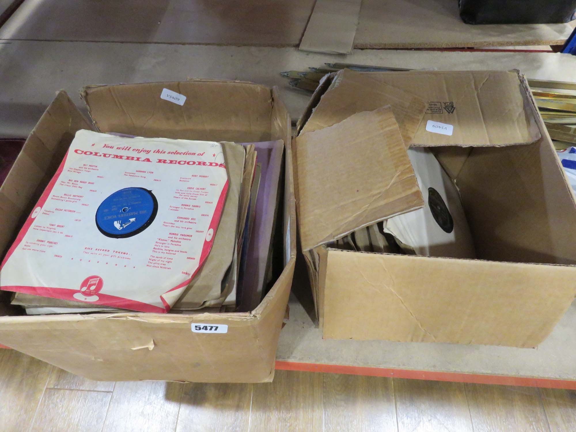 2 boxes containing records