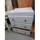 (8) Cream painted chest of 3 drawers