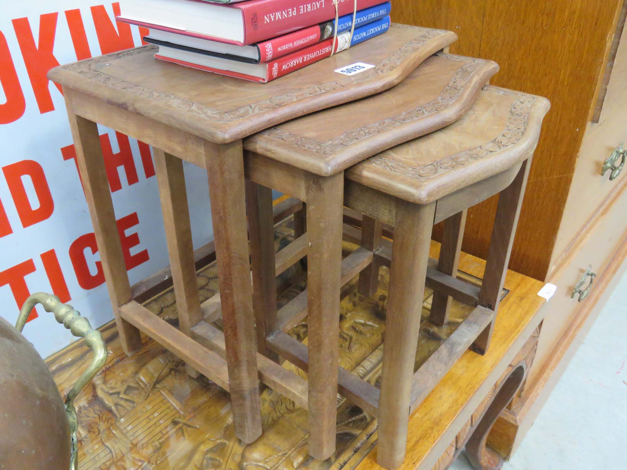 Nest of 3 teak tables