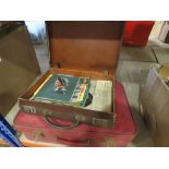 2 vintage cases containing magazines and ephemera