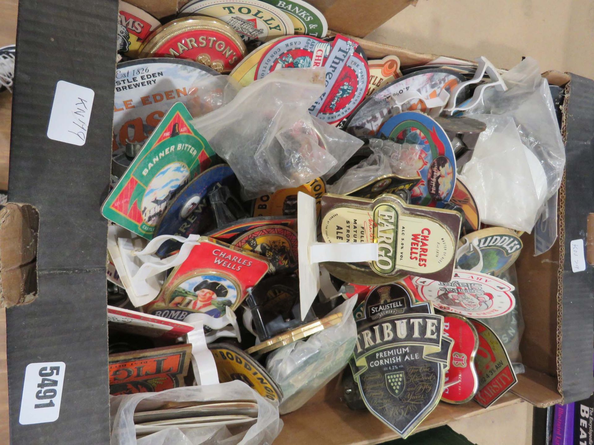 Box containing beer pump clips