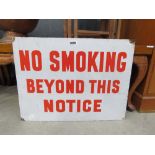 Enamelled 'No Smoking' sign