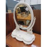 Cream painted Victorian toilet mirror