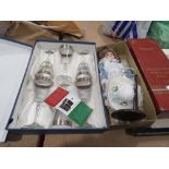 5656 Boxed porcelain doll plus set of 6 wine glasses