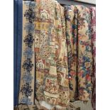 Multicoloured single floral and animal patterned curtain