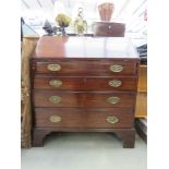 Victorian mahogany bureau with 4 drawers under