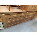 Pair of beech effect chests of 3 drawers