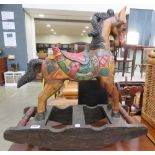 (1) Painted wooden rocking horse