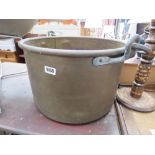 (2) Large copper cauldron with swing handle