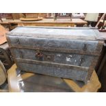 (31) Lead clad storage box with wooden ribs