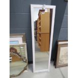 Narrow mirror in white painted frame