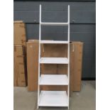 Charles Jacobs white painted five tier display stand (boxed)