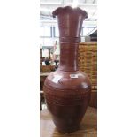 (81) Brown glazed large pottery vase