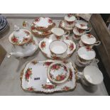 Quantity of Royal Albert Old Country Rose patterned crockery