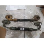 2 large brass door handles