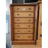 Walnut six drawer collectors cabinet