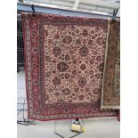 (8) Floral carpet with ivory background