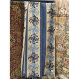 Beige and blue floral curtain