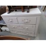 (9) Painted pine chest of two over two drawers