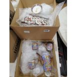 2 boxes containing Japanese export tea service, crockery and china