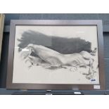 5171 - Framed and glazed print of reclining nude