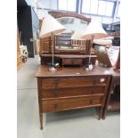 (7) Oak dressing chest with three drawers under