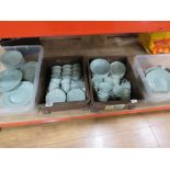 4 boxes containing green glazed Beryl ware crockery