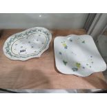 2 floral decorated China plates