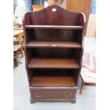 Reproduction mahogany waterfall fronted bookcase with single drawer under