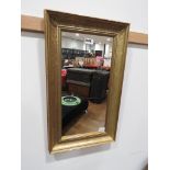 Narrow rectangular mirror in gilt frame