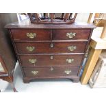 Georgian oak chest of 2 over 3 drawers