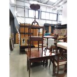 Georgian 2 tier occasional table, 2 tripod wine tables and Victorian mahogany table