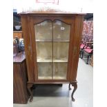 Edwardian walnut single door china cabinet