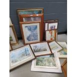 Large quantity of prints and watercolours