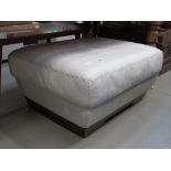 Cream leather foot stool