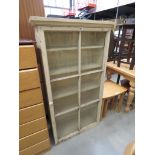 Painted Victorian pine cabinet with single glazed door