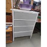 Grey and cream painted chest of 4 drawers