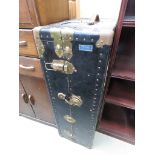 5220 Blue painted travelling trunk