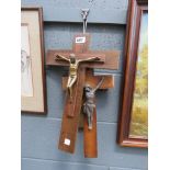 (1) - 3 wall mounted crucifix
