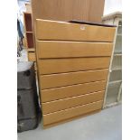 Danish oak Vitre chest of 7 drawers