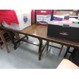 Oak extending refectory style dining table